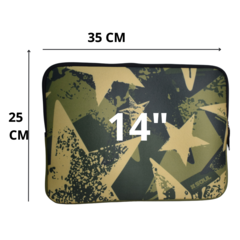 FUNDA P/ NOTEBOOK 14" VERDE CAMO STAR - comprar online