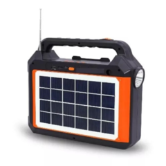 PARLANTE + MINI PANEL SOLAR + LINTERNA + RADIO FM USB