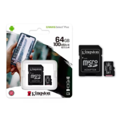 MEMORIA MICRO SD KINGSTON 64GB CANVAS SELECT PLUS 100MB S CLASE 10 - DB Store