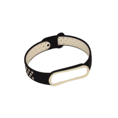 MALLA MI BAND 5 / 6 / 7 NEGRO CON BLANCO - comprar online