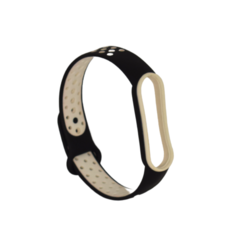 MALLA MI BAND 5 / 6 / 7 NEGRO CON BLANCO