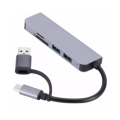 HUB 5 EN 1 TIPO C + USB A USB 3.0 + USB 2.0 + SD/TF CQT-2302 - comprar online