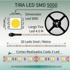 TIRA LED 5050 5M RGB ( SOLO TIRA ) EXTERIOR/INTERIOR en internet