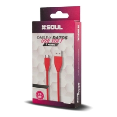 CABLE CARGADOR USB A TIPO C 1 METRO SOUL ROJO en internet