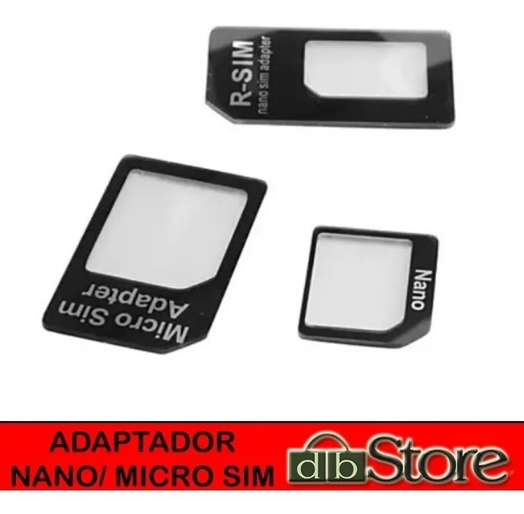 Para el adaptador Nano Sim y para el adaptador Micro Sim para Nano a para  el adaptador Micro
