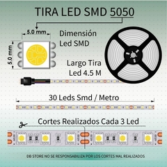 TIRA LED RGB 5050 5M SIN FUENTE (SIN CONTROL ) BLUETOOTH - DB Store
