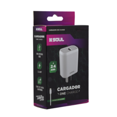 Imagen de CARG.VIAJERO USB X1 2.4A LIGHTNING BLANCO CVQ-USB2BL