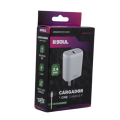 CARGADOR VIAJERO USB X1 2.4A MICRO USB BLANCO CVQ-USB2BM - tienda online