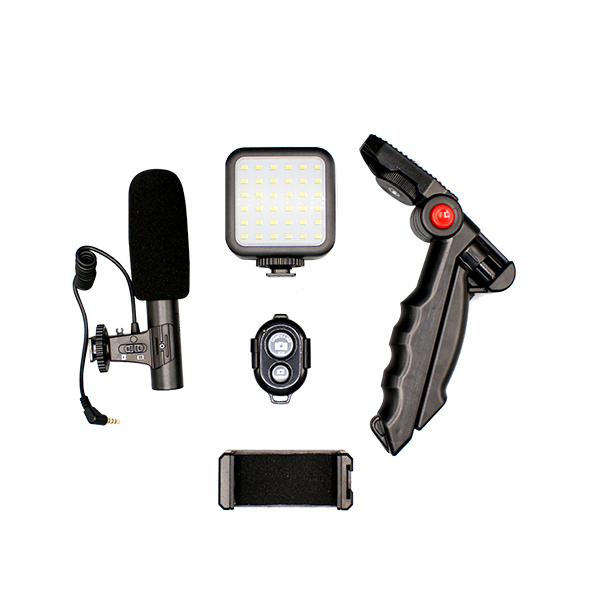 KIT STREAMING TRÍPODE ESTABILIZADOR + MICRÓFONO + LUZ LED + CONTROL AY-49