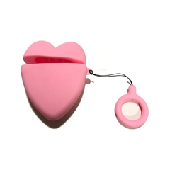 FUNDA AIRPODS SILICONA CORAZON ROSA