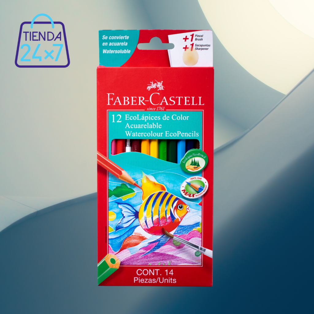 Lápices Acuarelables Faber Castell X12 + Sacapuntas