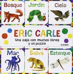 UNA CAJA CON MUCHOS LIBROS Y UN PUZZLE