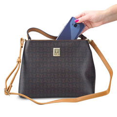 Bolsa Vizzano Tote Café/Camel Com Duas Alças - comprar online