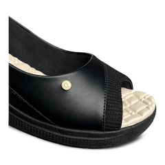 Sandália Comfortflex Anabela Peep Toe Com Fivela - loja online