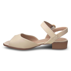 Sandália Modare Ultraconforto Creme Peep Toe Tira Fina Com Fivela - comprar online