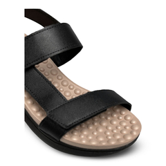 Sandália Modare Ultraconforto Preta Plataforma Reflex Sense Com Velcro - WN Shoes