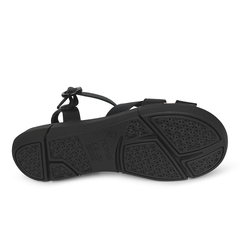Sandália Modare Ultraconforto Preta Reflex Sense Afivelada Tiras Entrelaçadas - WN Shoes