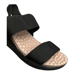 Sandália Modare Ultraconforto Preta Reflex Sense Elástico Canelado - WN Shoes