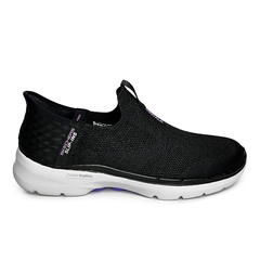 Tênis Skechers Esportivo Go Walk 6 Slip-Ins Preto/Lavanda