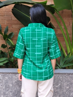 Camisa viscose estampada manga 3-4 21059 - comprar online