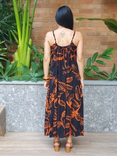 Vestido Max Amarração Viscose Estampado 21079 - Território Carioca