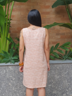 Vestido Linho Bolso Frente 21075 Estampado Rosê na internet