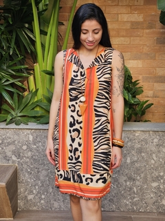 Vestido 20709 Viscose Barra Invertida Estampado - comprar online
