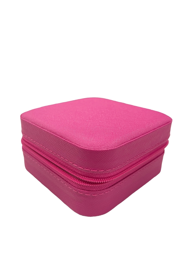 Mini Porta Joias Rosa S/ Espelho para Viagem, bolsa, anel, colar, brinco. -  Lucati Fornitura e Embalagens