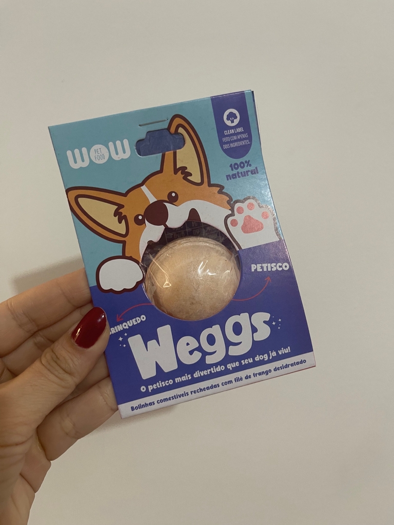 Petisco Weggs e Brinquedo comestível - Sabor Frango - 1 unidade - Wow Pet  Food