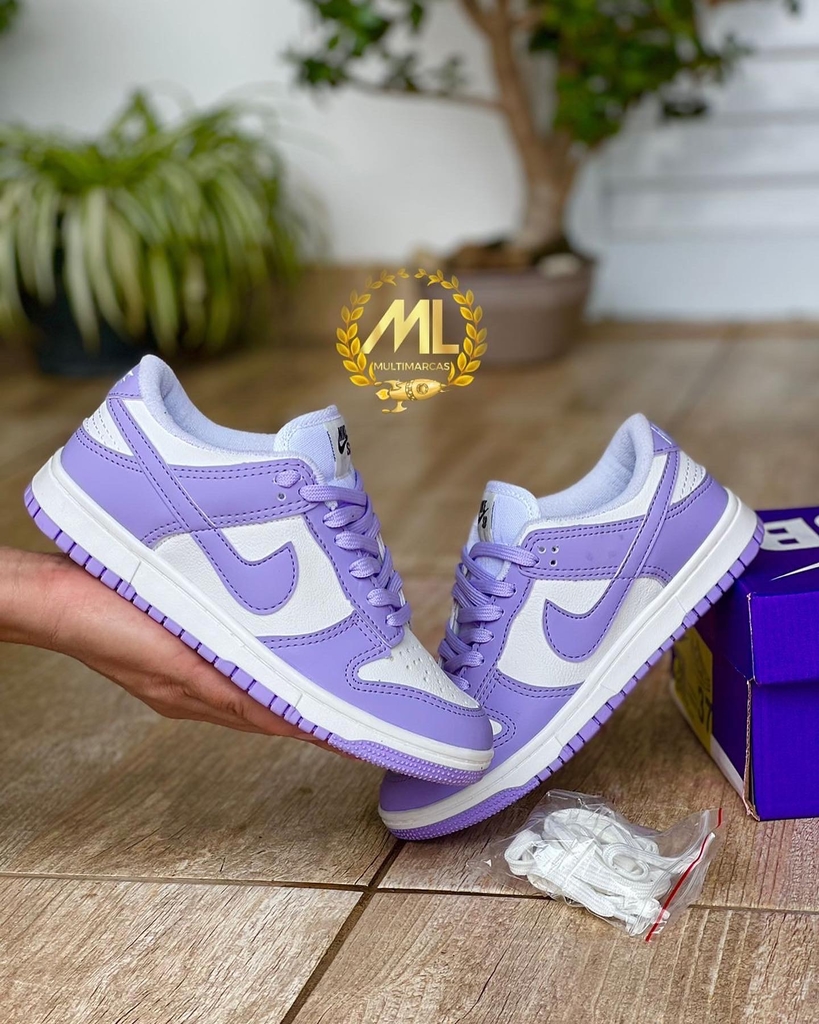 Tênis Nike Dunk Low LILAS E BRANCO - mlmultimarcas