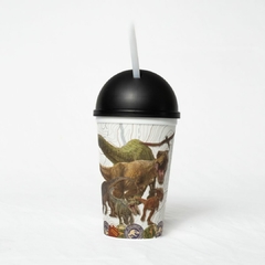 Vaso tapa domo 16 oz Jurassic