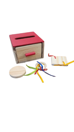 Caja De Permanencia Con Cajon Montessori Encastre Madera