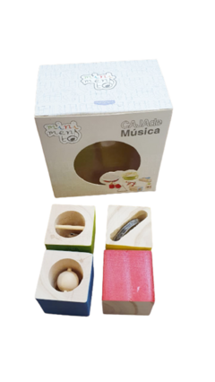 Kit Instrumentos Musicales Cubos X4 Sonajero Cascabel Madera - comprar online