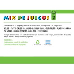 Libro Didactico Mix Juegos 2 BATALLA NAVAL TUTTI FRUTI TATET - comprar online