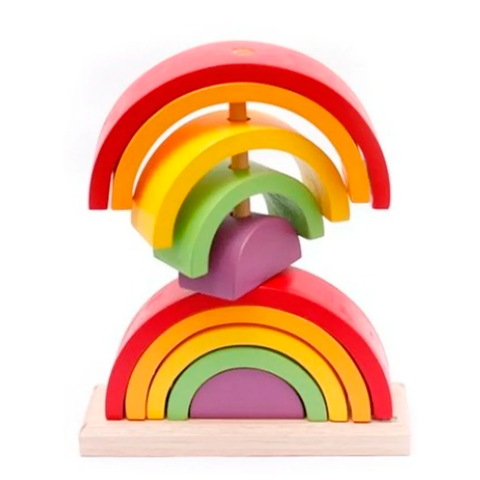 Arco Iris Doble Encastre Waldorf Montessori 10 Piezas Mk