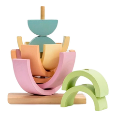Arco Iris Doble Pastel Encastre Montessori 10 Piezas Mk - comprar online