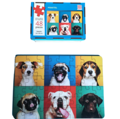 Caja Rompecabezas Perros 48 Piezas Madera Tk