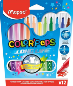 Marcadores Escolares Color Peps Long Life X12 Maped 845020lm