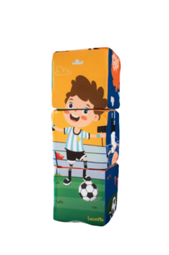 Torre Cubos Apilables Tela Futbol 3 Piezas