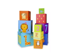 Cubos Apilables De Carton X10 Animales Selva Ingles Cw