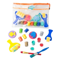 Kit Texturas Y Colores Sellitos Pintura Pincel Infantil