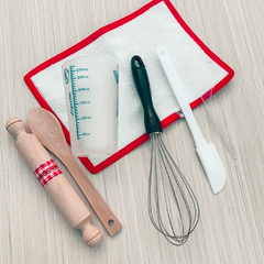 Kit Utensilios Cocina Con Bolsito Cuchara Batidor Y Mas - comprar online