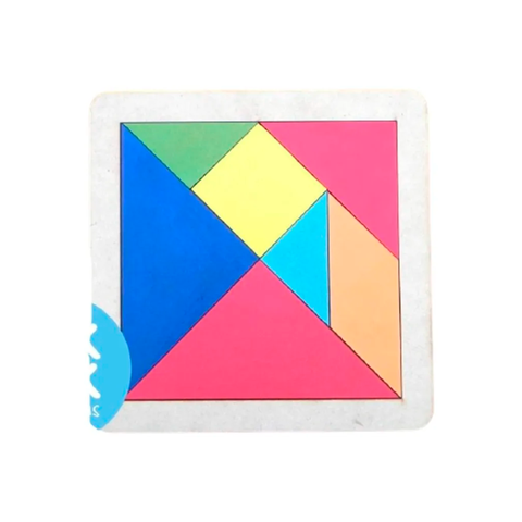 Tangram De Madera Rompecabezas 7 Piezas Didactico 16x16cm Tk