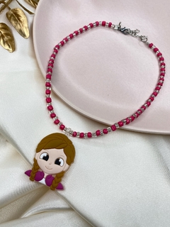 Colar infantil miçangas am01 anna FROZEN pink - comprar online