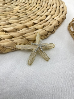 Bico de pato estrela do mar pérolas / cravejada lr17 - comprar online