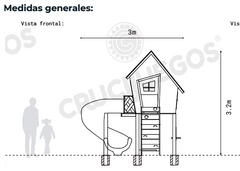 Casita de madera tobogán rulo - comprar online