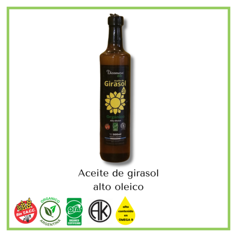 Aceite de girasol orgánico - alto oleico "Dicomere Bio" 500 ml