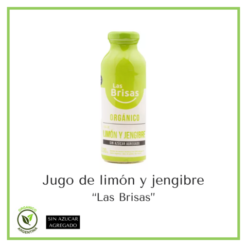 Jugo de limón y jengibre SIN AZUCAR "Las Brisas" orgánico 330 ml