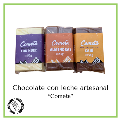 Chocolate artesanal con leche "Cometa" 50 grs