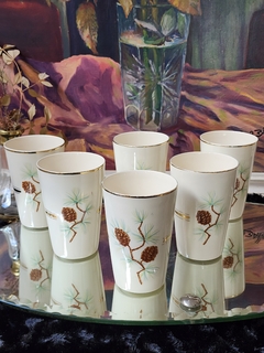 4 vasos de loza vintage - comprar online